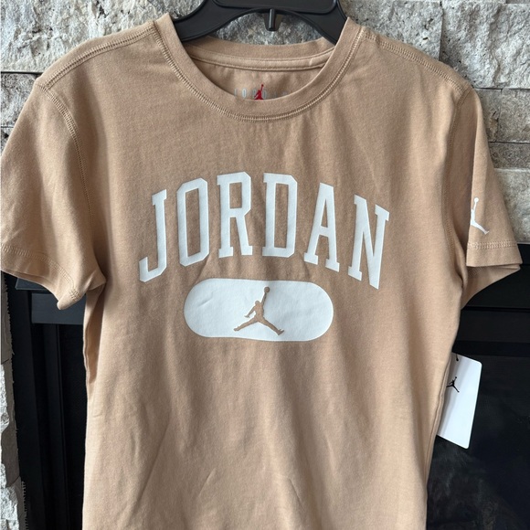 Jordan Other - Jordan Beige Tee with White Logo
